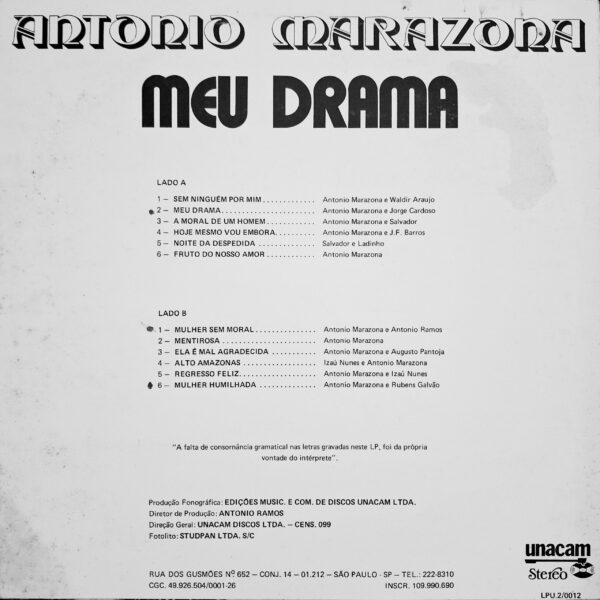 Antonio Marazona-Meu drama - Imagem 2